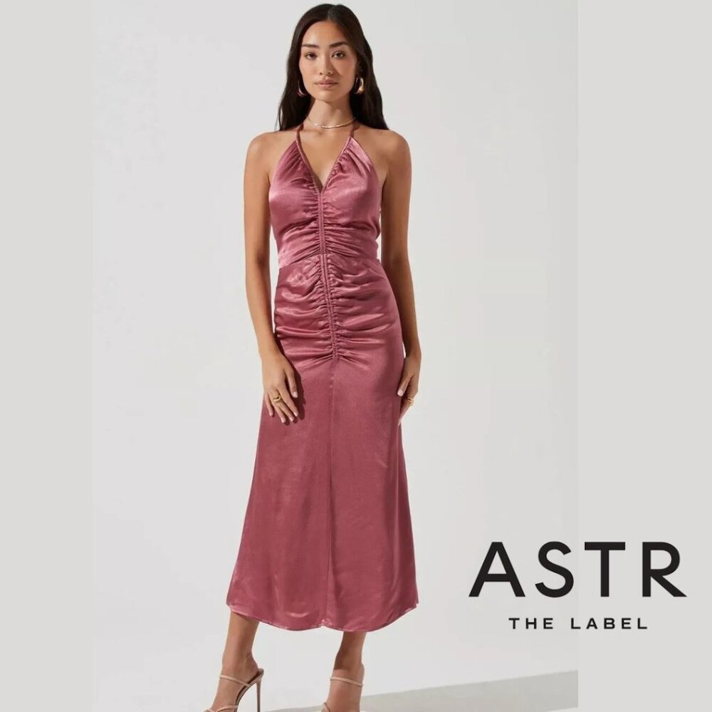 NWT | ASTR the Label | Halter Midi Dress | Muave Pink | XS